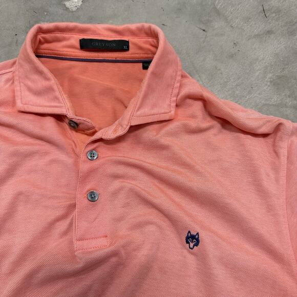 GREYSON Golf Polo Shirt Mens Size XL Pink Activewear Logo Outdoor Preppy 2 Tone - Picture 7 of 7